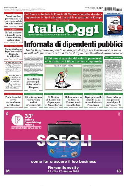 Italia oggi : quotidiano di economia finanza e politica